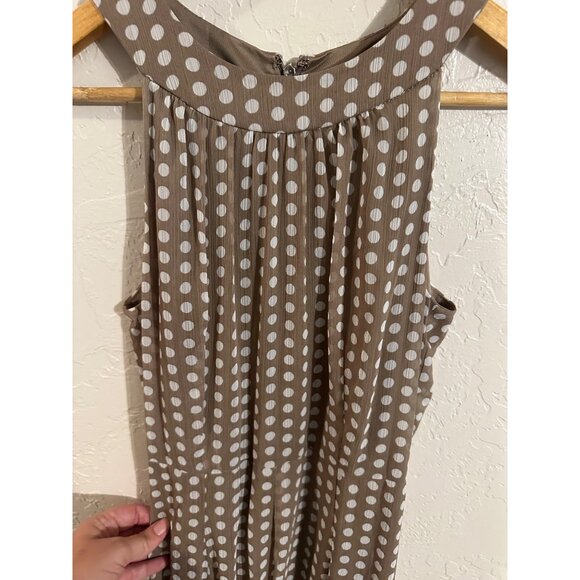 Tommy Hilfiger Brown & White Polka Dot Pleated Dress - Picture 7 of 15